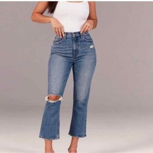 Abercrombie & Fitch Ultra High Rise Kick Flare Jeans Distressed Women’s 6 28 r